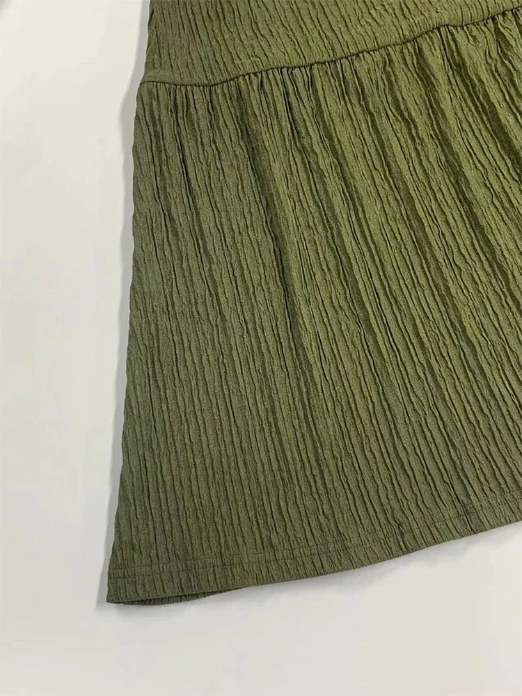 Women Sleeveless Pleated Maxi Skirt Set