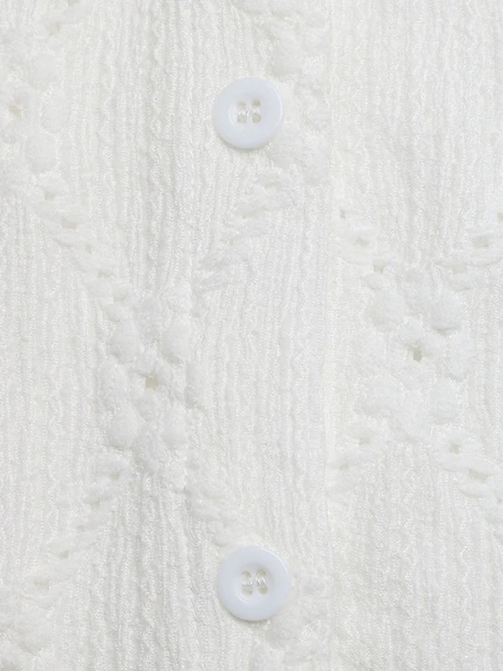 Women's Eyelet Lace Button Down Blouse