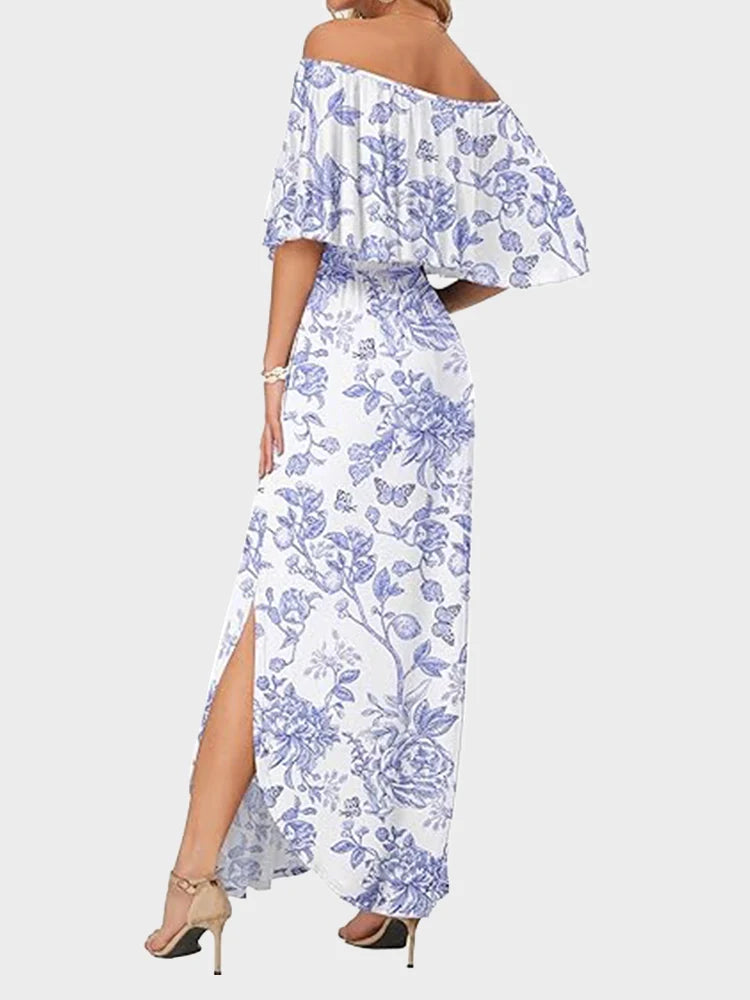 Women's Plus Size Off-Shoulder Maxi Dress
