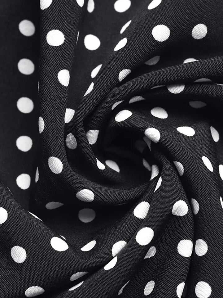 Women's  French Vintage Polka Dot Backless Dress