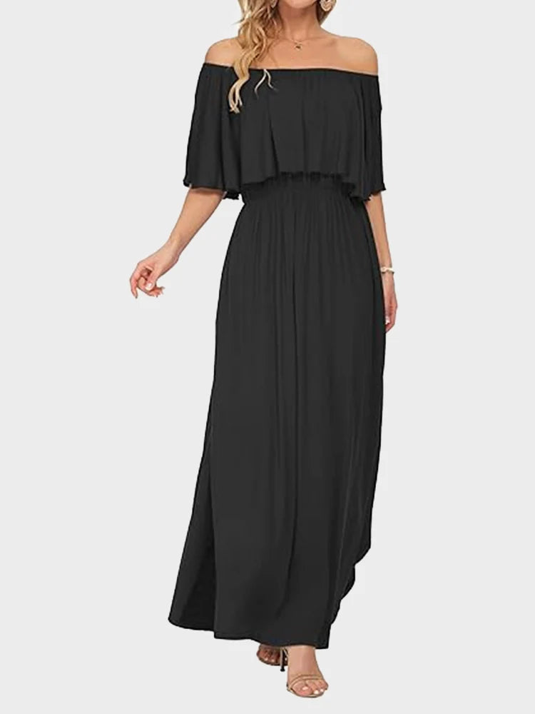Women's Plus Size Off-Shoulder Maxi Dress
