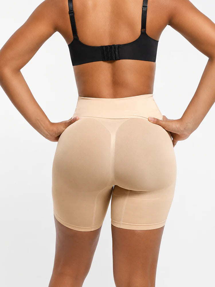 Seamless High-Waisted Sculpting Shorts with Butt-Lifting Support