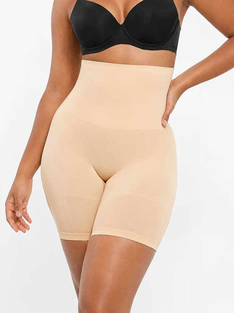 Seamless High-Waisted Sculpting Shorts with Butt-Lifting Support