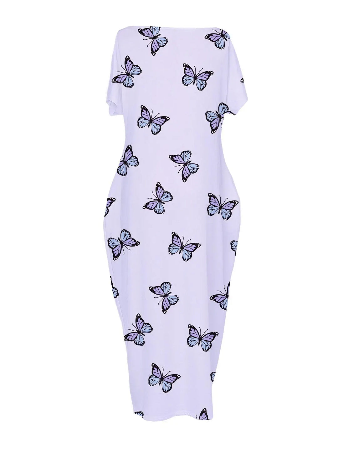 Women's Butterfly Heart Tie-Dye Nightgown with Pockets