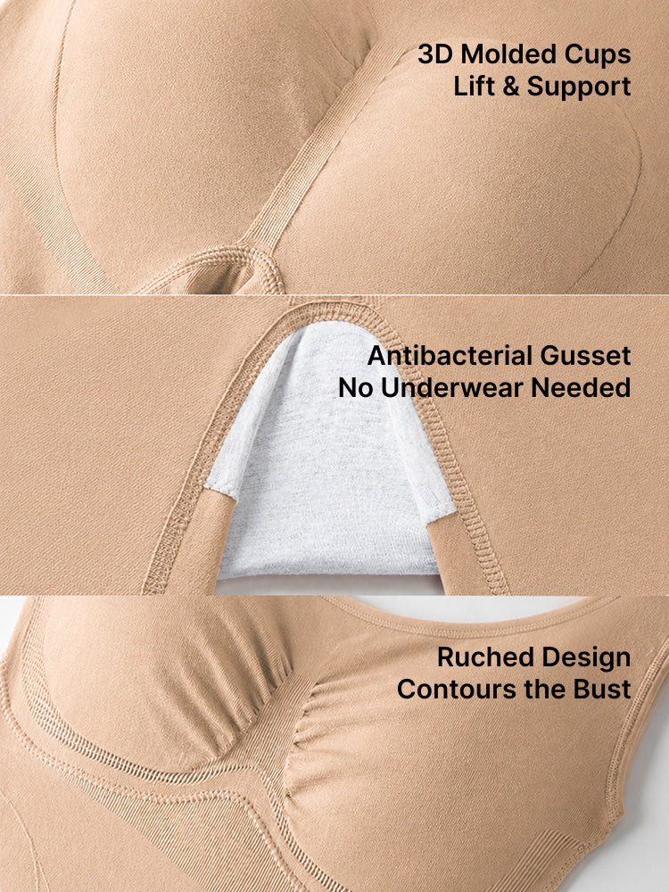 Back Pull Down Easy Bathroom Shaping Bodysuit | Tummy & Butt Contour Shapewear