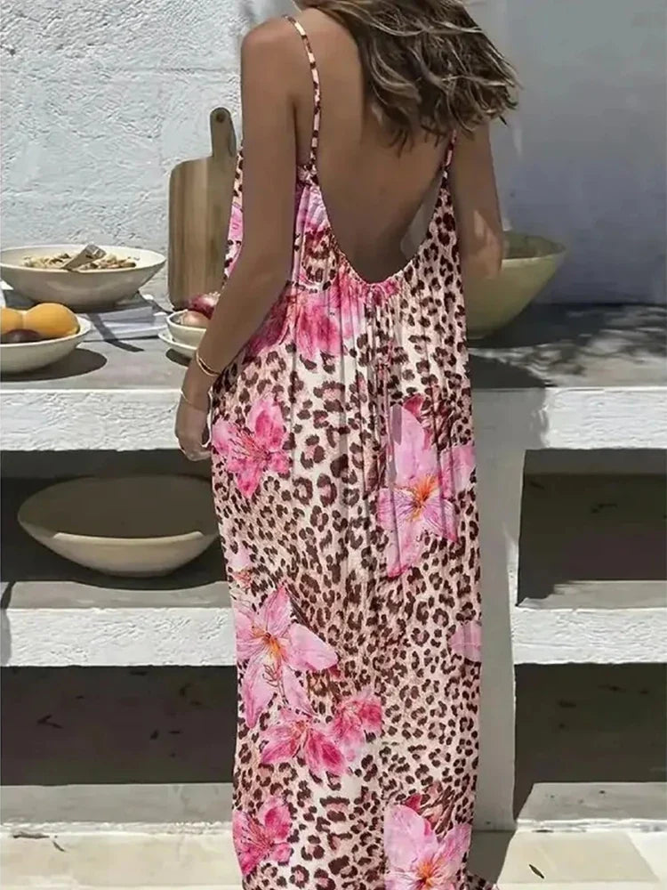 Women's Solid Color Backless Cami Dress