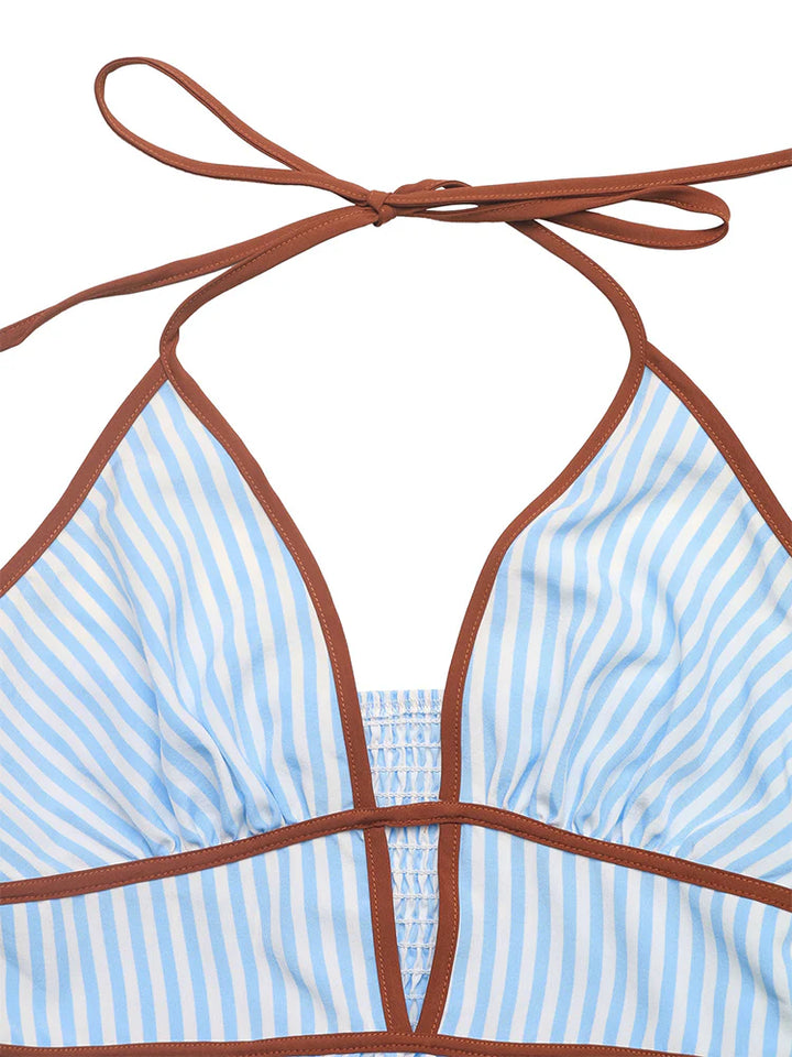 Women’s Striped Halter Neck Maxi Dress
